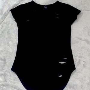 Women’s black ripped shirt
